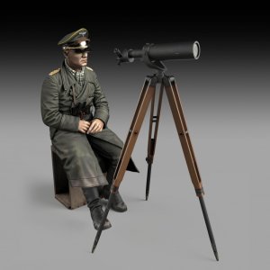 画像1: RoyalModel[RM855]75mm WWII 独 DAK 砂漠の狐 エルヴィン・ロンメル(三脚望遠鏡付) (1)