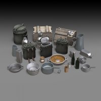 RoyalModel[RM875]1/35 WWII ドイツフィールドキッチン(野戦炊事)用具セット