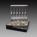 RoyalModel[RM881]1/35 ジオラマアクセサリー ビネットベースcm 4×4 円柱の欄干のある石畳