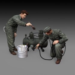 画像1: RoyalModel[RM896]1/35 WWII 汎用 塗装する兵士(2体セット)