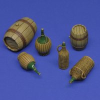 RoyalModel[RM954]1/16 ジオラマアクセサリー ウィッカーボトル/小型の樽セット(6個入)
