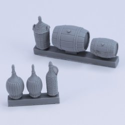 画像2: RoyalModel[RM954]1/16 ジオラマアクセサリー ウィッカーボトル/小型の樽セット(6個入)