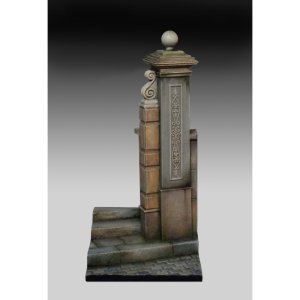 画像1: RoyalModel[RM957]1/24(75mm) ジオラマアクセサリー ビネットベース 門柱 (1)