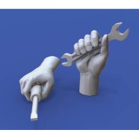 RoyalModel[RM965]1/16 汎用 ハンドアソートセットNo.4「道具を持つ右手」