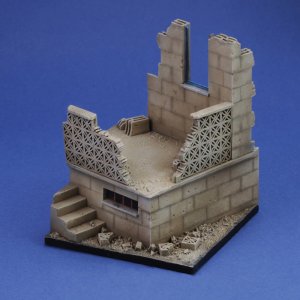 画像1: RoyalModel[RM988]1/35 汎用ジオラマアクセサリー 中東の廃墟 ビネットベース9cm×9cm (1)