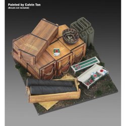 画像2: RoyalModel[RM992]1/35 WWII ジオラマアクセサリー ビネットベース40mm×40mm WWII アメリカ軍 105mm砲弾薬と弾薬箱