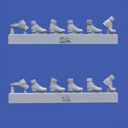 画像1: RoyalModel[RM995]1/35 WWII ドイツ・アフリカ軍団用アンクルブーツ アソートセット(12個入)