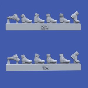 画像1: RoyalModel[RM995]1/35 WWII ドイツ・アフリカ軍団用アンクルブーツ アソートセット(12個入) (1)