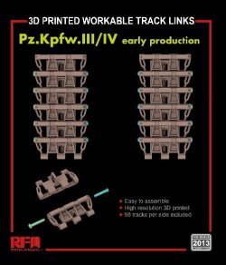 画像1: ライフィールドモデル[RFM2013]1/35 III号戦車/IV号戦車 初期型用  可動式履帯セット (3Dプリンター製)