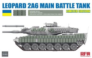 画像1: ライフィールドモデル[RFM5103]1/35 レオパルト 2A6 主力戦車w/ウクライナ軍デカール、コンタークト1ERA、可動式履帯 (1)