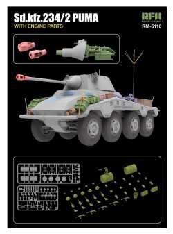 画像2: ライフィールドモデル[RFM5110]1/35 Sd.Kfz. 234/2 プーマ 8輪重装甲偵察車w/エンジンパーツ