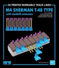 ライフィールドモデル[RFM3031]1/35 M4 シャーマン用T-48 連結組立可動式履帯セットw/ダックビル(3Dプリンター製)