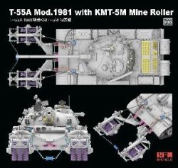 画像2: ライフィールドモデル[RFM5163]1/35 T-55A 中戦車 Mod.1981w/KMT-5M マインローラー