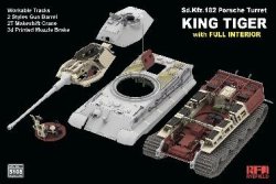画像6: ライフィールドモデル[RFM5165]1/35 Sd.Kfz.182 キングタイガー"ポルシェ砲塔"w/2t簡易クレーン &連結組立可動式履帯 (フルインテリア)