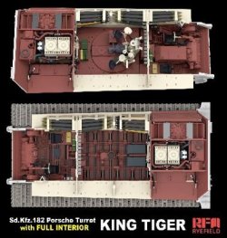 画像15: ライフィールドモデル[RFM5165]1/35 Sd.Kfz.182 キングタイガー"ポルシェ砲塔"w/2t簡易クレーン &連結組立可動式履帯 (フルインテリア)