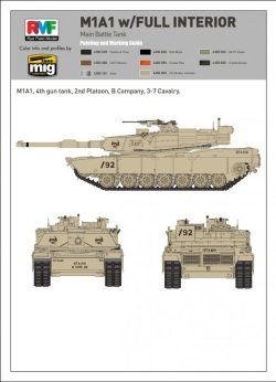 画像2: ライフィールドモデル[RFM5007]1/35 現用米 M1A1/A2エイブラムス フルインテリア付き(2in1)