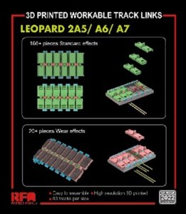 画像1: ライフィールドモデル[RFM2022]1/35 レオパルト2A5/A6/A7用 可動式 履帯セット (3Dプリンター製) (1)