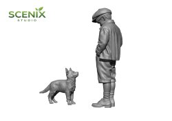 画像3: SCENIX Studio[SXCF35001]1/35 WWII 「チャイルド&パピー」ドイツの子供とジャーマン・シェパードの子犬