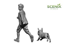 画像4: SCENIX Studio[SXCF35002]1/35 WWII 「チャイルド&パピー」走るフランスの子供とフレンチ・ブルドッグの子犬