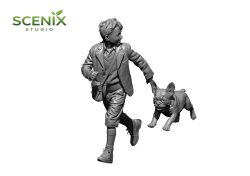 画像6: SCENIX Studio[SXCF35002]1/35 WWII 「チャイルド&パピー」走るフランスの子供とフレンチ・ブルドッグの子犬