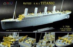 画像1: レインボーモデル[VICRAI7020]1/700 イギリス R.M.S.タイタニック ディテールアップセット(船橋/上部構造物/ダビット/クレーン/手すり/その他/ネームプレート付)(アカデミー14402用)