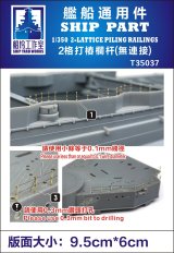 シップヤードワークス[VICSHIT35037]1/350 2段手摺支柱(エッチングパーツ、ワイヤーなし、汎用)