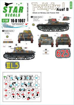 画像1: STAR DECALS[SD16-D1007]1/16 WWII ドイツI号戦車B型 ノルウェーとフランスの戦い1940