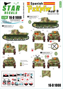 画像1: STAR DECALS[SD16-D1008]1/16 WWII 独/ス スペインでのI号戦車B型 スペイン内戦 ナショナリスト派編 (1)