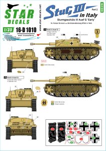 画像1: STAR DECALS[SD16-D1010]1/16 WWII ドイツ イタリア戦線のIII号突撃砲＃2 第16装甲師団とSS突撃砲大隊RFSS（1943年） (1)