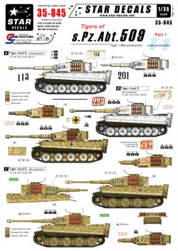 画像1: STAR DECALS[SD35-845]1/35 WWII独 第509重戦車大隊 Part.1 ティーガーI中期/後期型