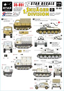 画像1: STAR DECALS[SD35-851] 1/35 WWII独 第1スキー猟兵師団 R.S.O.,T-34/76,グリレH型,キューベルワーゲン (1)