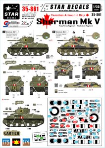 画像1: STAR DECALS[SD35-861] 1/35 WWIIカナダ イタリア戦線のカナダ軍 シャーマンMk.V 第11,第12機甲連隊 デカールセット (1)