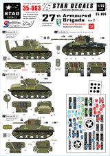 STAR DECALS[SD35-863] 1/35 WWII英 第27機甲旅団 #2 D-Day/ノルマンディ スタフォードシャー州義勇農騎兵連隊シャーマンMk.III,ファイアフライVc デカールセット