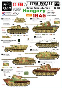 画像1: STAR DECALS[SD35-866] 1/35 WWII独 ハンガリー1945 #3 IV号駆逐戦車L/70,III突G型,パンターG型,Sd.Kfz.251/9 シュツンメル デカールセット