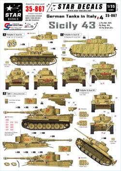 画像1: STAR DECALS[SD35-867] 1/35 WWII独 イタリア戦線#4「シシリー43」第504重戦車大隊/第15装甲擲弾兵師団/HG師団 デカールセット