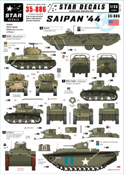 画像1: STAR DECALS[SD35-886]1/35 サイパン '44 米陸軍/海兵隊車両 デカールセット