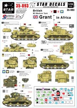 画像1: STAR DECALS[SD35-893]1/35 WWII 英軍のM3グラント 北アフリカ戦線 デカールセット