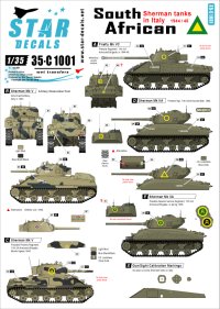 STAR DECALS[SD35-C1001] 1/35WWII イタリア戦線の南アフリカ連邦軍 シャーマン ファイアフライVC,Mk.IIA,Mk.V デカールセット