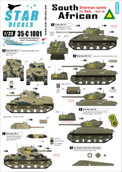 画像1: STAR DECALS[SD35-C1001] 1/35WWII イタリア戦線の南アフリカ連邦軍 シャーマン ファイアフライVC,Mk.IIA,Mk.V デカールセット