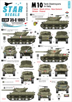 画像1: STAR DECALS[SD35-C1002] 1/35 WWII イタリア戦線のM10駆逐戦車 仏、英、南アフリカ、ニュージーランド、ポーランド デカールセット