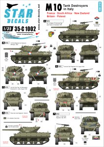 画像1: STAR DECALS[SD35-C1002] 1/35 WWII イタリア戦線のM10駆逐戦車 仏、英、南アフリカ、ニュージーランド、ポーランド デカールセット (1)