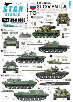 画像1: STAR DECALS[SD35-C1003] 1/35 スロベニア独立戦争 1991 #1 M36B2,T-55A,M-84,BTR-50PK デカールセット
