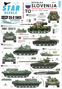画像1: STAR DECALS[SD35-C1003] 1/35 スロベニア独立戦争 1991 #1 M36B2,T-55A,M-84,BTR-50PK デカールセット (1)