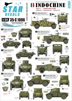 画像1: STAR DECALS[SD35-C1006] 1/35 インドシナ紛争 #1 装甲車 ホワイトスカウト,ハンバーSC,パナール178 デカールセット