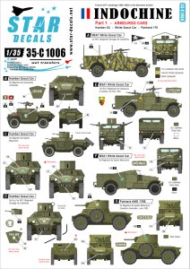 画像1: STAR DECALS[SD35-C1006] 1/35 インドシナ紛争 #1 装甲車 ホワイトスカウト,ハンバーSC,パナール178 デカールセット (1)