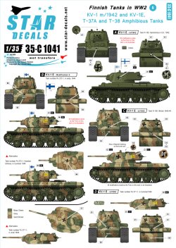 画像1: STAR DECALS[SD35-C1041]1/35 WWIIのフィンランド戦車 #5 デカールセット KV-1,水陸両用戦車