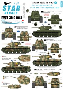 画像1: STAR DECALS[SD35-C1041]1/35 WWIIのフィンランド戦車 #5 デカールセット KV-1,水陸両用戦車 (1)