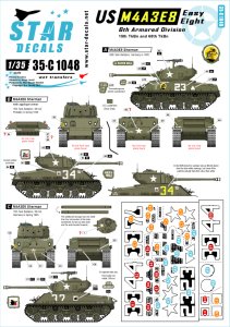 画像1: STAR DECALS[SD35-C1048]1/35 WWII米 第6機甲師団のM4A3E8イージーエイト デカールセット (1)