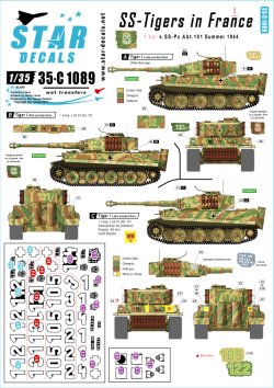 画像1: STAR DECALS[SD35-C1089]1/35 武装親衛隊のティーガー#1 SS第101重戦車第1中隊