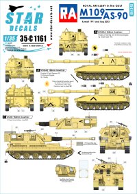 STAR DECALS[SD35-C1161]1/35 中近東におけるイギリス王立砲兵連隊　1991年湾岸戦争でのイギリス軍所属のＭ１０９　2003年イラク戦争でのＡＳー９０